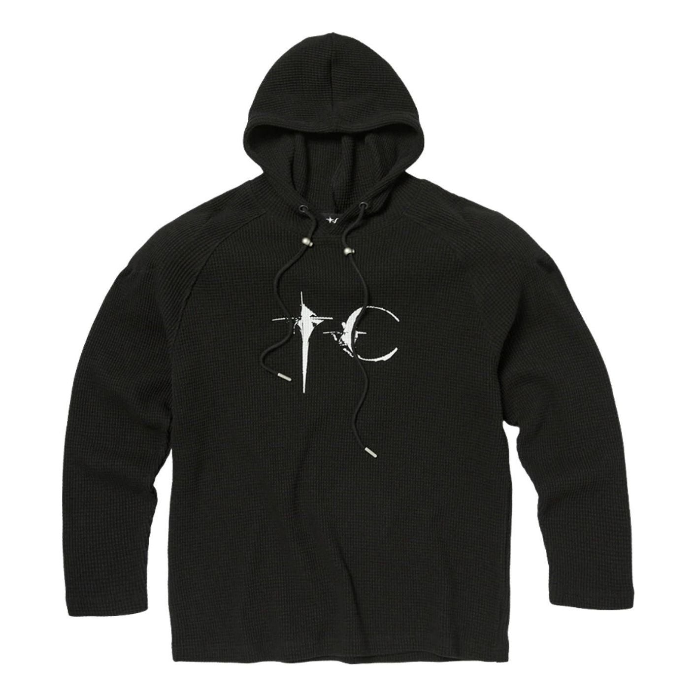 Thug Club Bulk Shoulder Waffle Hoodie 'Black' TC26TS0902