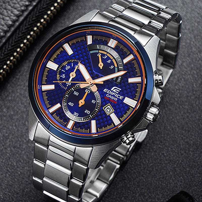 CASIO EDIFICE Series Leisure Fashion Men's Mens Blue Analog EFV-530DB-2AV