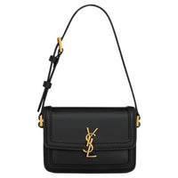 SAINT LAURENT SOLFERINO Leather Handbag, Shoulder Bag Women's Black