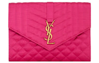 SAINT LAURENT Cotton Clutch Women's Rhodolite Pink
