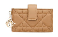 DIOR Lambskin Card Holder Women's Brown