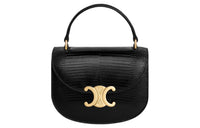 CELINE Besace Lizard Leather Shoulder Bag Crossbody Bag Handbag Mini Women's Black