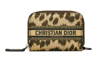 DIOR Travel Technical Fabric Clutch Coin Purse Card Holder Women's Beige
