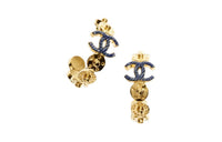 CHANEL Melee Diamonds Earrings Unisex Gold