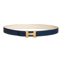 HERMES Calfskin Leather Belts Women's Blue Sapphire / Coconut Width: 3.8cm