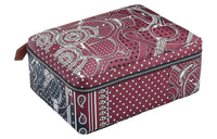 HERMES Travelsilk Silk Storage Bag Small Size Women's Burgundy & Marine Blue