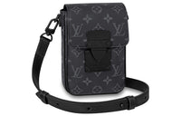 LOUIS VUITTON S-LOCK VERTICAL Coated Canvas Shoulder Bag Crossbody Bag Mini Women's Black