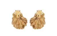 SAINT LAURENT Triple Shell Clip On Earrings