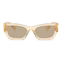 MIU MIU Acetate Rectangular Sunglasses Women's Gold