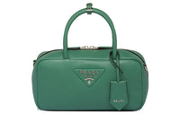 PRADA Leather Shoulder Bag Crossbody Bag Handbag Women's Green