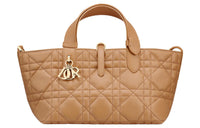 DIOR Cow Leather One Shoulder Handbags Small Size Women's Tan