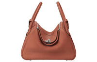HERMES Lindy Clemence Bullock Leather Handbag Shoulder Bag Women's 6C Copper Red