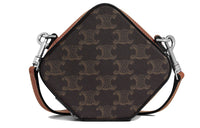 CELINE Cow Leather 3D Effect Square Bag Crossbody Bag Shoulder Bag Men's Tawny