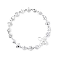 LOUIS VUITTON Silver Cubic Zirconia Bracelets Women's Silver
