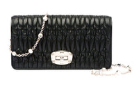 MIU MIU CRYSTAL Sheepskin Handheld Crossbody Bag Shoulder Bag Women's Black