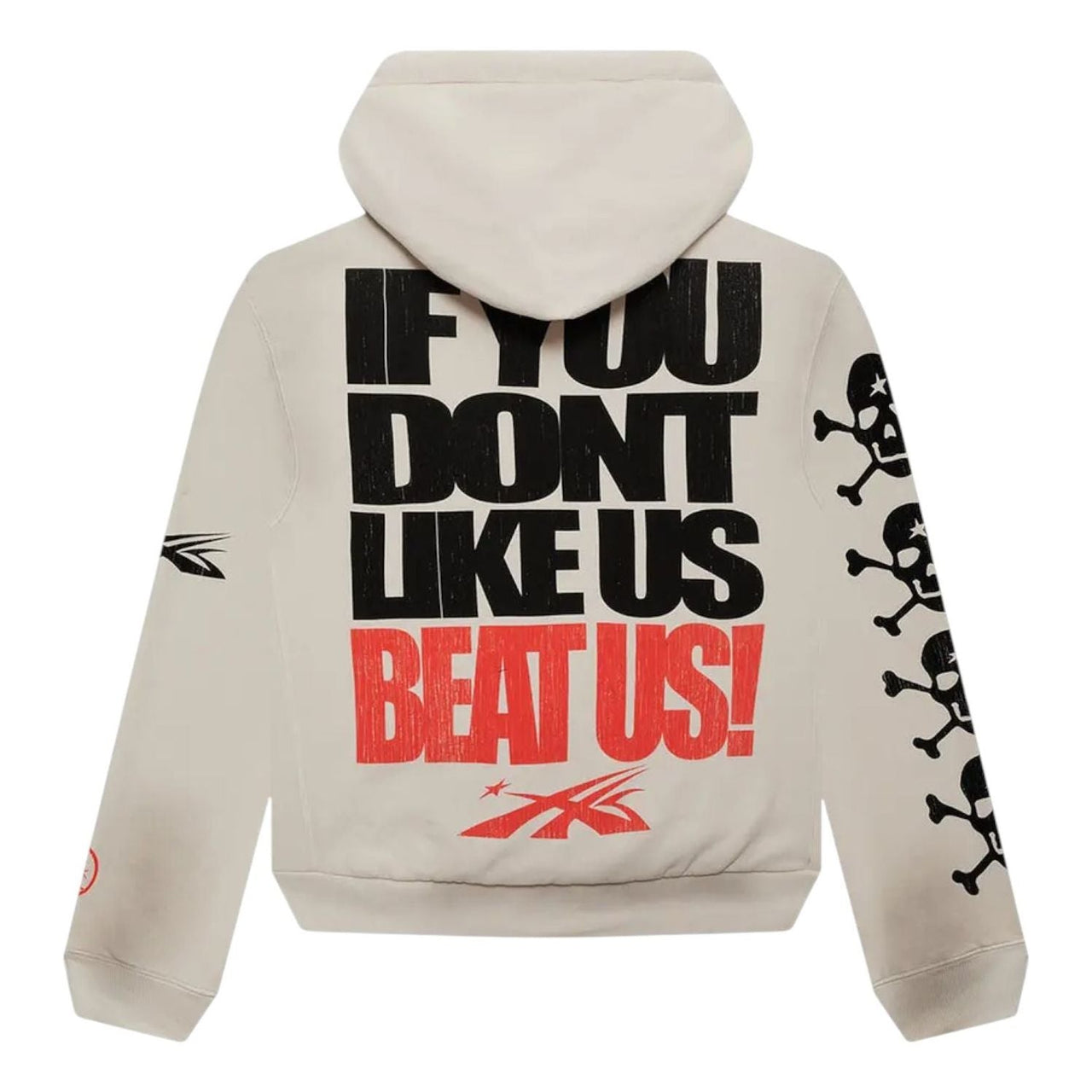 Hellstar If You Dont Like Us Beat Us Hoodie 'White' HS-SI-0667-WHIT