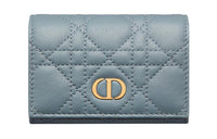 DIOR Calfskin Wallet Extra Small Women's Blue
