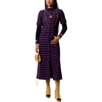 CHANEL Short-Sleeved Dresses Women's Purple