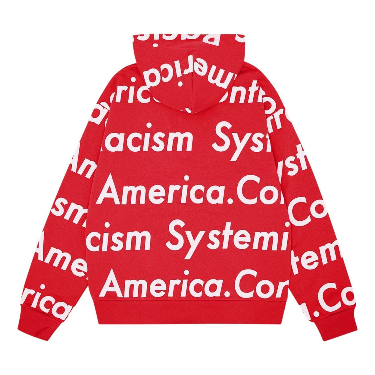 Denim Tears x Arthur Jafa Systemic Racism Controls America Zip Up Hoodie 'Red' 014-030-123-RED