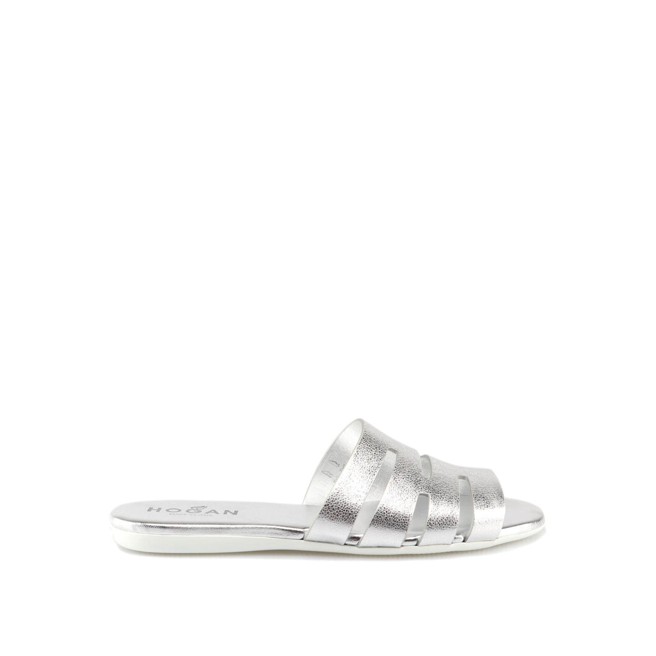 Hogan Flat Metallic Sandals