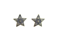 CHANEL Metal Stud Earrings Women's Gold/Black