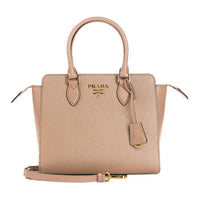 PRADA Calfskin Shoulder Bag Crossbody Bag Handbag Women's Beige