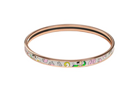 HERMES Enamel Rose Gold-Plated Metal Bangles Unisex Rose Gold