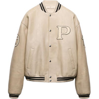 PRADA Qixi Festival Collection FW24 Leather Jacket Men's Ivory