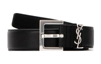 SAINT LAURENT Ysl Logo plaque Leather Belt