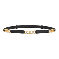 CELINE Leather Leather Belts Women's Black 1.8cm