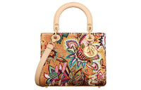 DIOR Lady Dior Raffia Crossbody One Shoulder Handbags Women's Brown & Multicolor