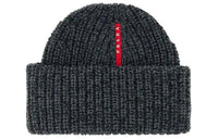 PRADA Recycled Polyester Polyester Beanies Women's Gray