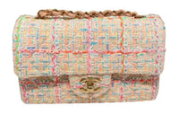 CHANEL Classic Flap CF Twill Velvet Shoulder Bag Crossbody Bag Women's Multicolor