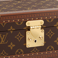 LOUIS VUITTON COFFRET TRESOR Leather Storage Boxes Unisex Dark Brown