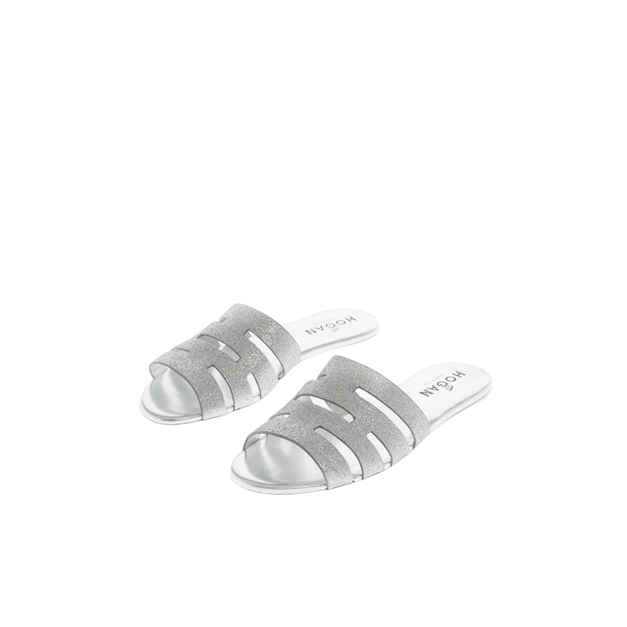 Hogan Cut-Out Glitter Slides