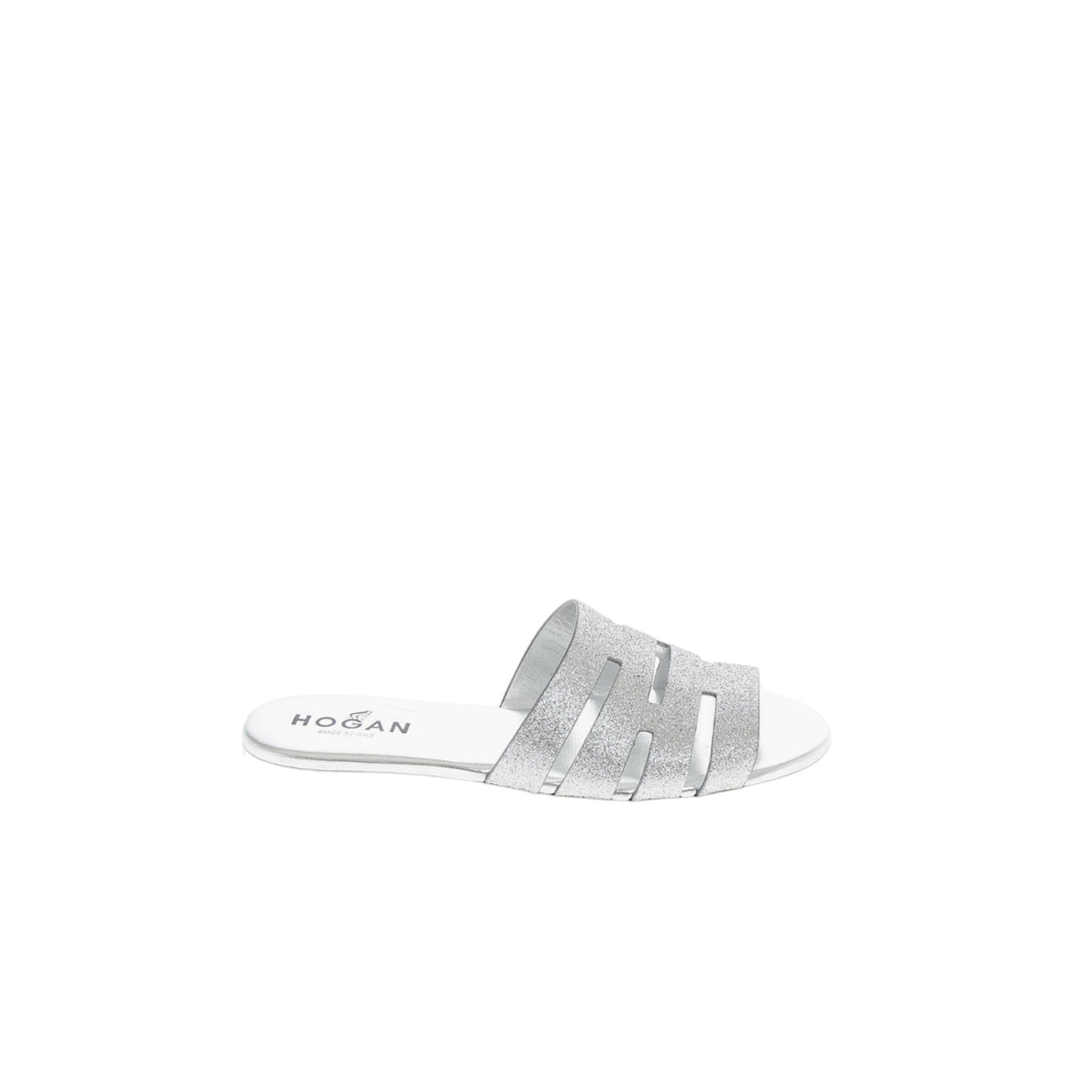 Hogan Cut-Out Glitter Slides