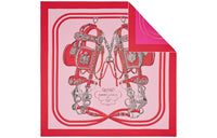HERMES Silk Scarves Unisex Rose Red