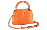 LOUIS VUITTON Capucines Lizard Leather Shoulder Bag Crossbody Bag Handbag Mini Women's Orange