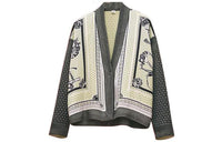 HERMES Cashmere Sweaters Women's Gray Green