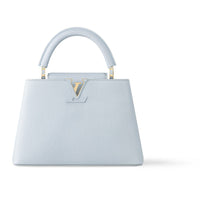 LOUIS VUITTON Capucines Taurillon Cow Leather Capusin Shoulder Crossbody Handbag Small Size Women's Blue