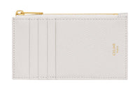 CELINE Grained Calfskin Card Holder Small Size Women's White