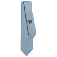 HERMES Mulberry Silk Ties Unisex Light Sky Blue