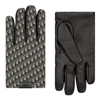 DIOR Grain Leather Gloves Men's Black