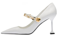 MIU MIU Slim Heel High Heels 8.5cm Women's White