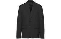 PRADA Single Breasted Wool Blend Jacket Jackets & Coats Men's Black