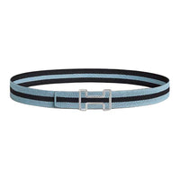 HERMES Nylon Leather Belts Men's Blue 3.2CM
