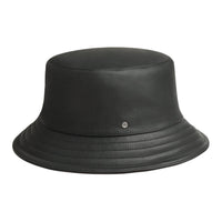 HERMES Calfskin Silk Rayon Palladium-Plated Bucket Hats Men's Black
