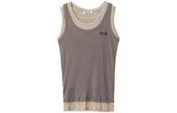 MIU MIU Regata Em Jersey Canelado Garment Dye Tank Tops Women's Gray