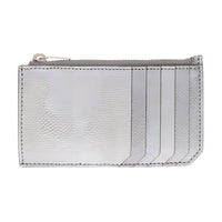 SAINT LAURENT Calfskin Card Holder Men's Silver