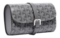 GOYARD Voyage Canvas With Leather Dog's Teeth Storage Bag Unisex Gray